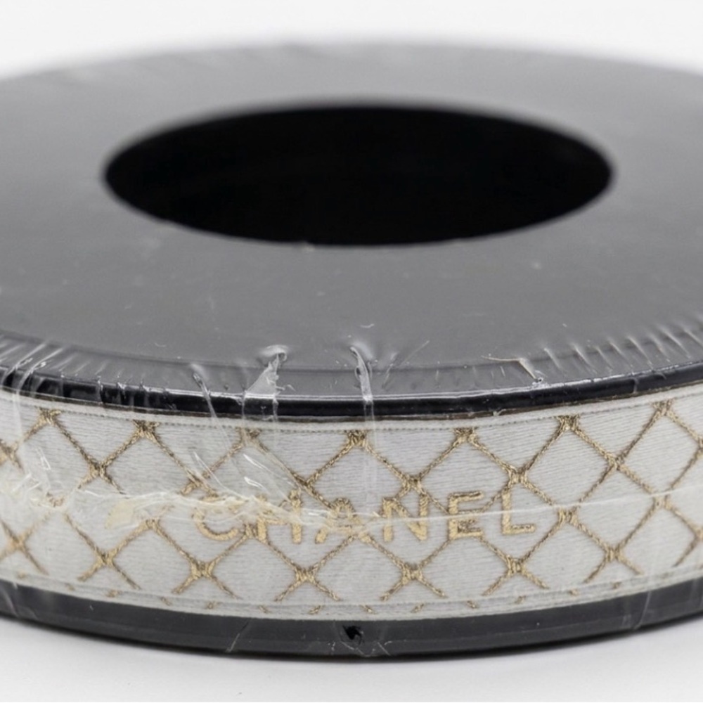 Chanel White and Gold Ribbon